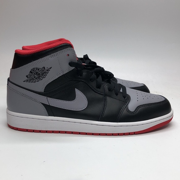 Mens Jordan 1 MID Grey/Black/Red DQ8426-006 USED Sz12 - Picture 2 of 10